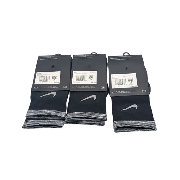 3 Pair Nike Spark Dri-Fit Cushioned Running Crew Socks Black Mens Size 8-9.5 - Picture 3 of 3